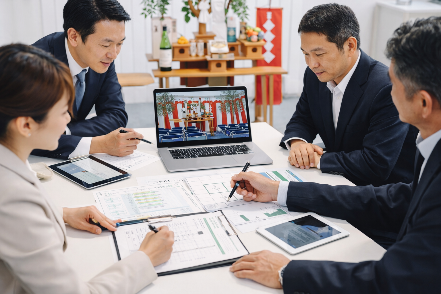 式典準備の全体設計や当日進行を含めたトータルプランニングのイメージ